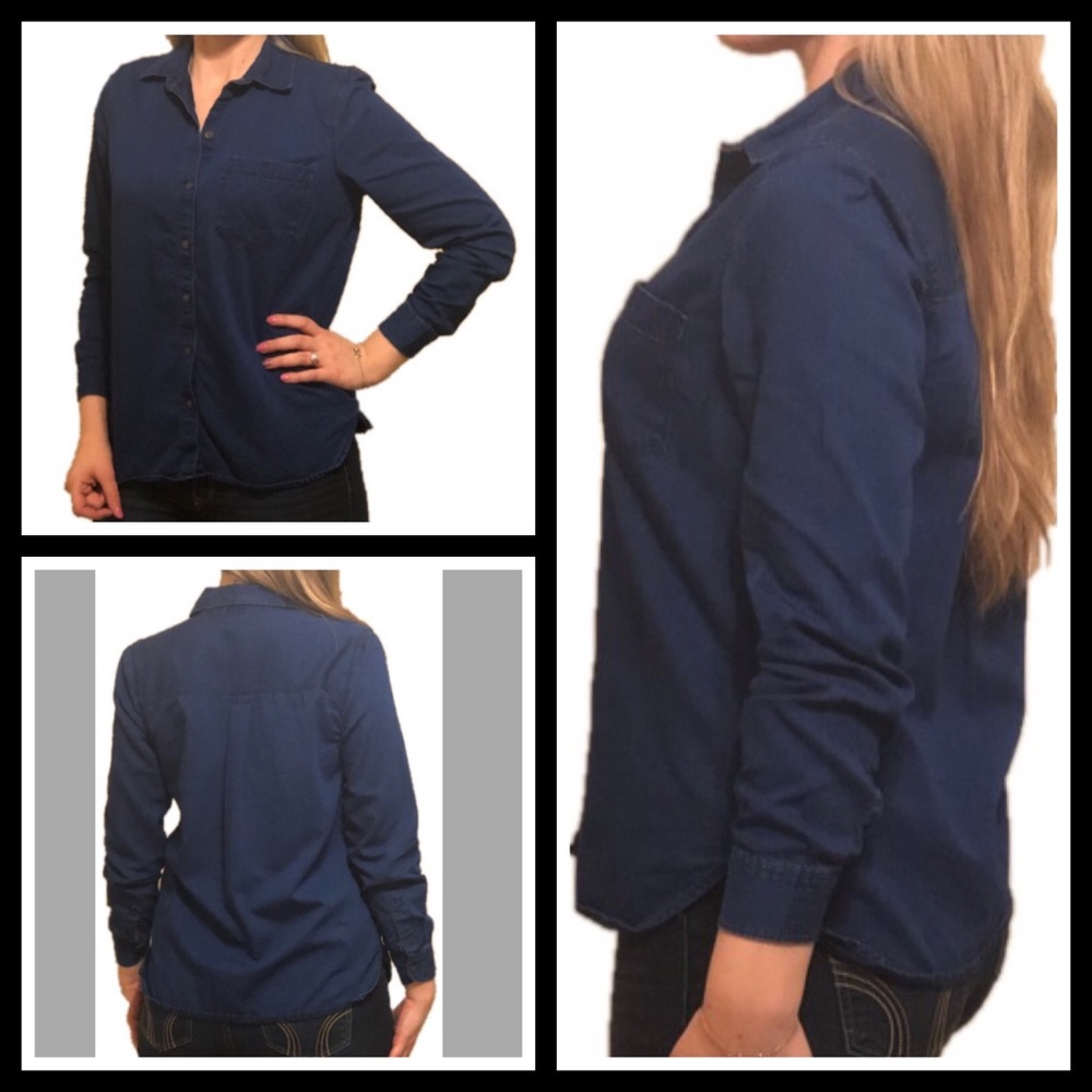 Old Navy Long Sleeve Blue Jean button top